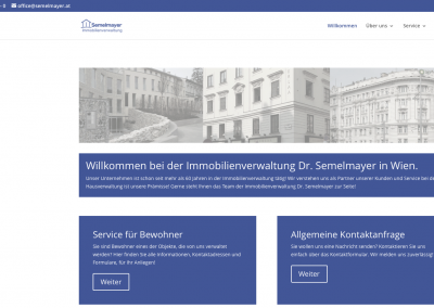 Neugestaltung des Internetauftritts der Immobilienverwaltung Semelmayer in Wien