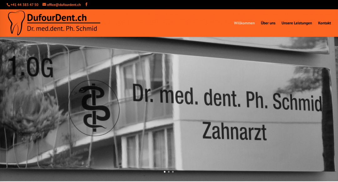 Neugestaltung der Homepage für Zahnarzt Dr. Schmid in Zürch Seefeld